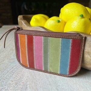 FOSSIL Colorful Striped Women's zip coin Never Used Sample
